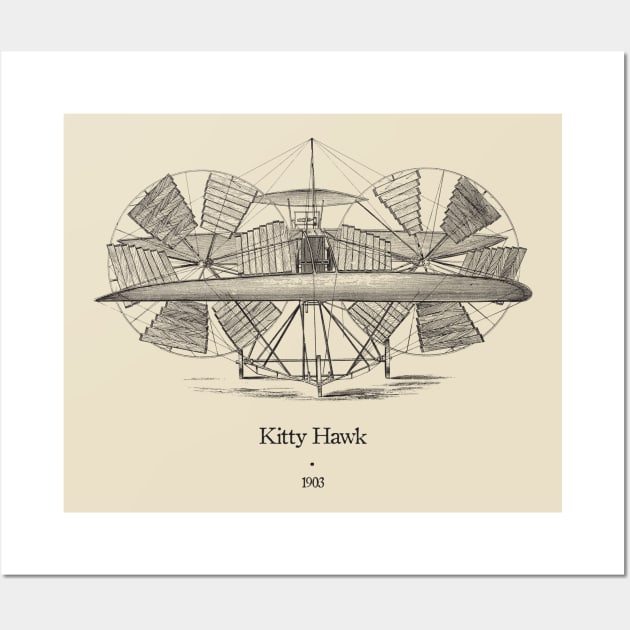 Kitty Hawk Aviation White Wall Art by thepeartree